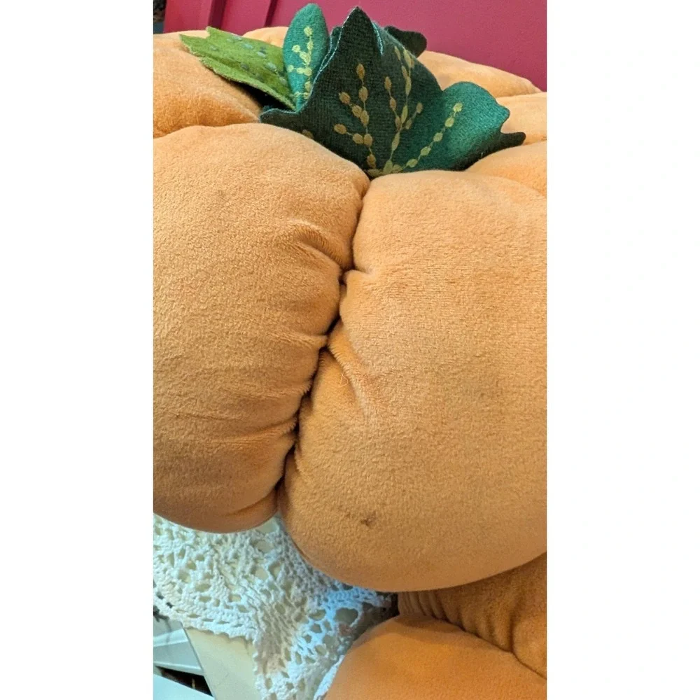 Pier 1 One Plush Pumpkin Pillows Set 2 15